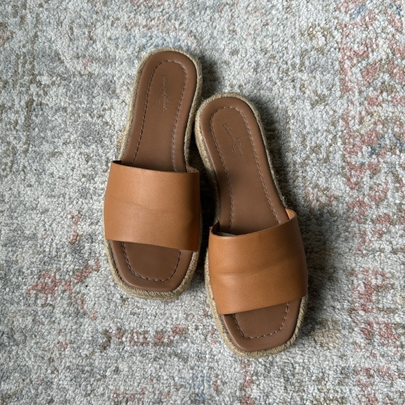 Universal Thread Shoes Slide Sandals Maren Square Toe Espadrille - Picture 2 of 3